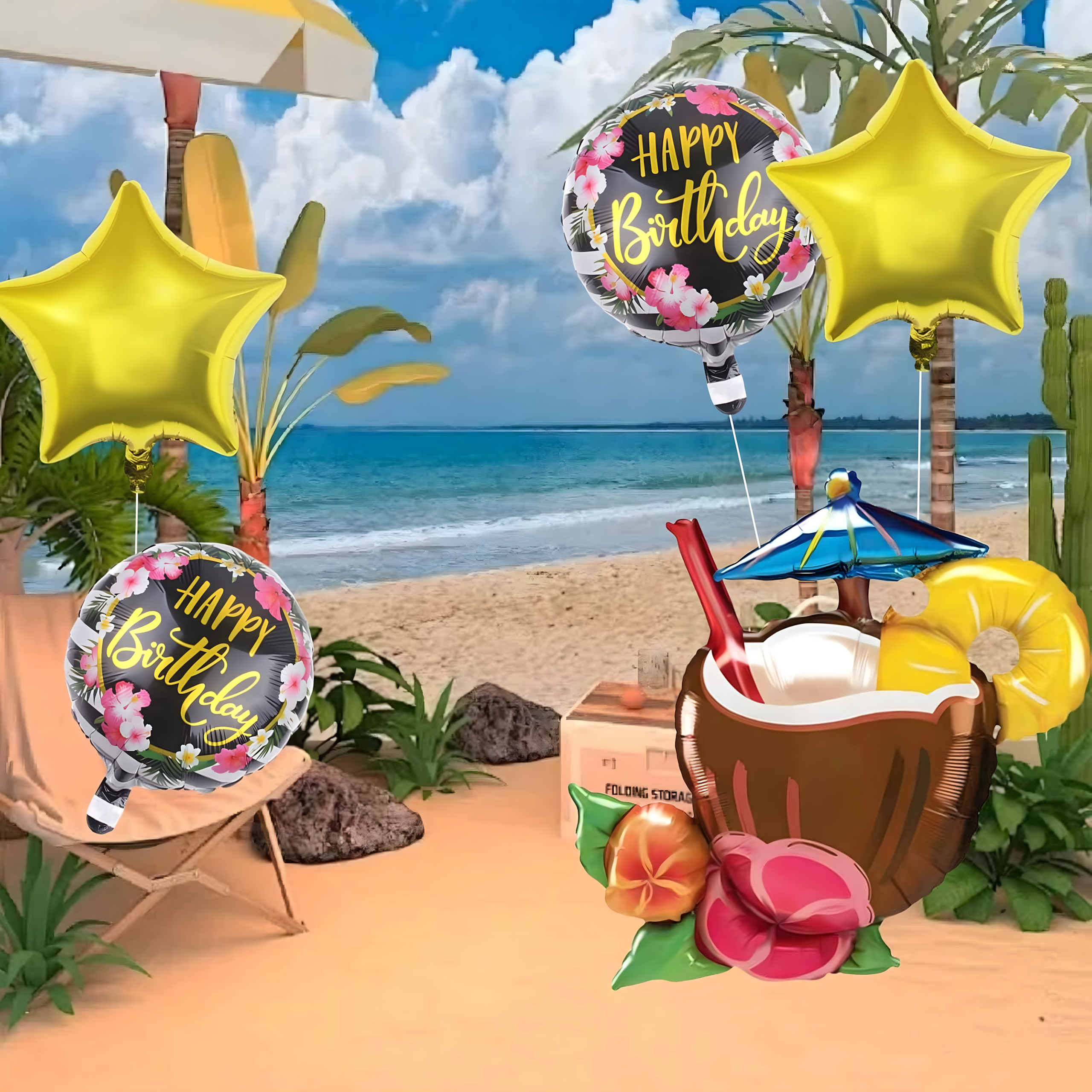 Havai Aloha õhupallide komplekt sünnipäevadeks ja sünnipäevapidudeks 5 tk