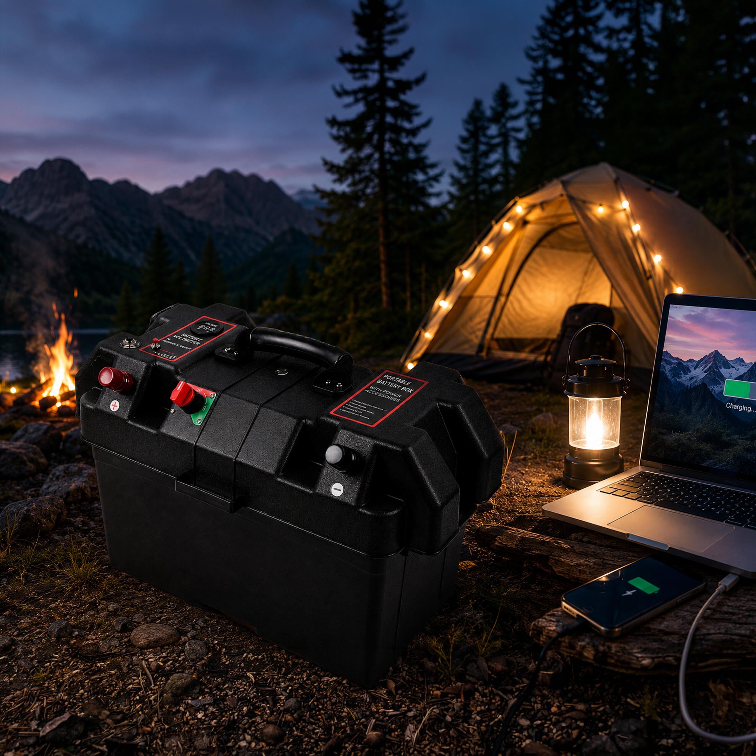 12V akukast voltmeetriga ja 2x USB-pordiga