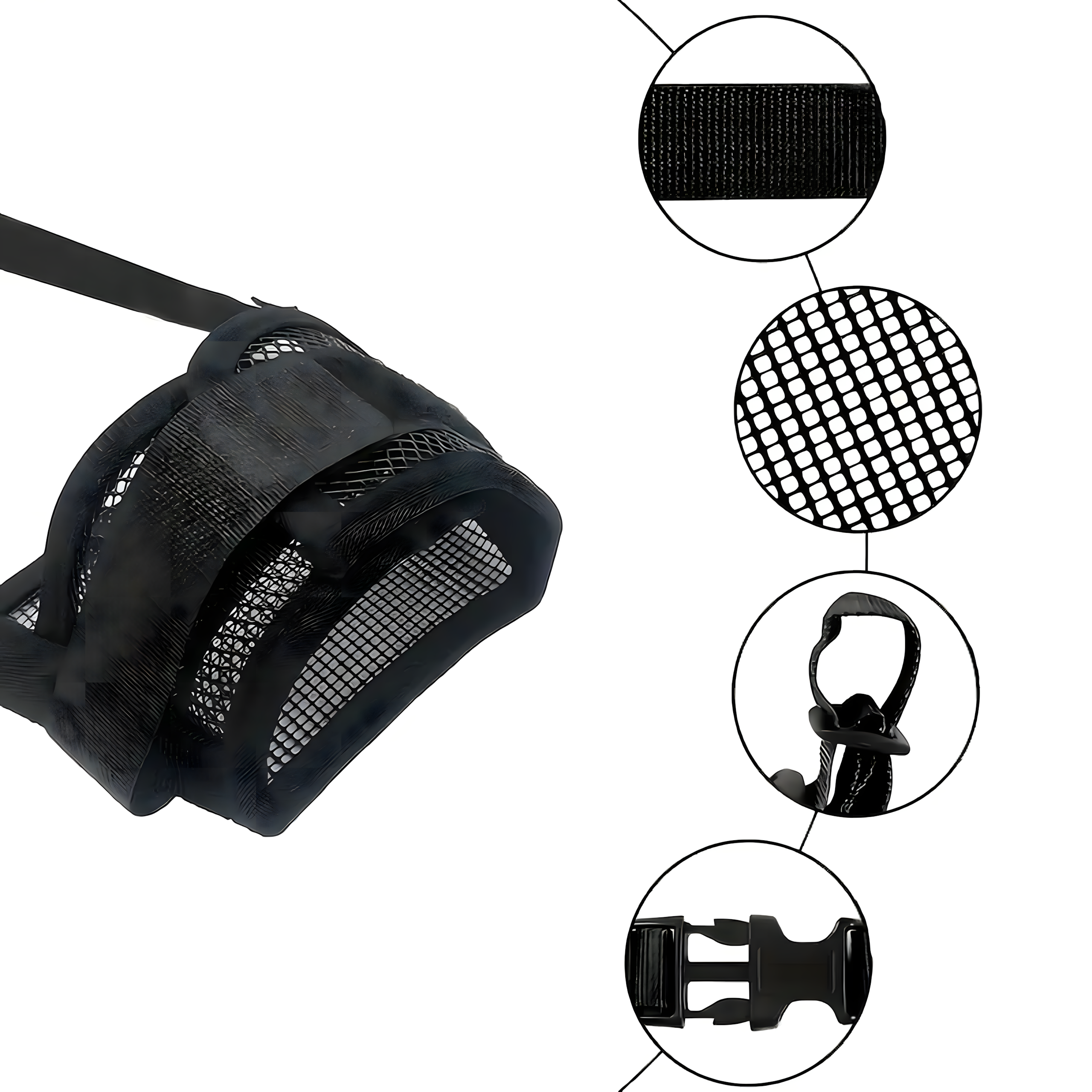 Materjalist koeramuser võrguga, füsioloogiline, ohutu nailon XL 13-15 cm