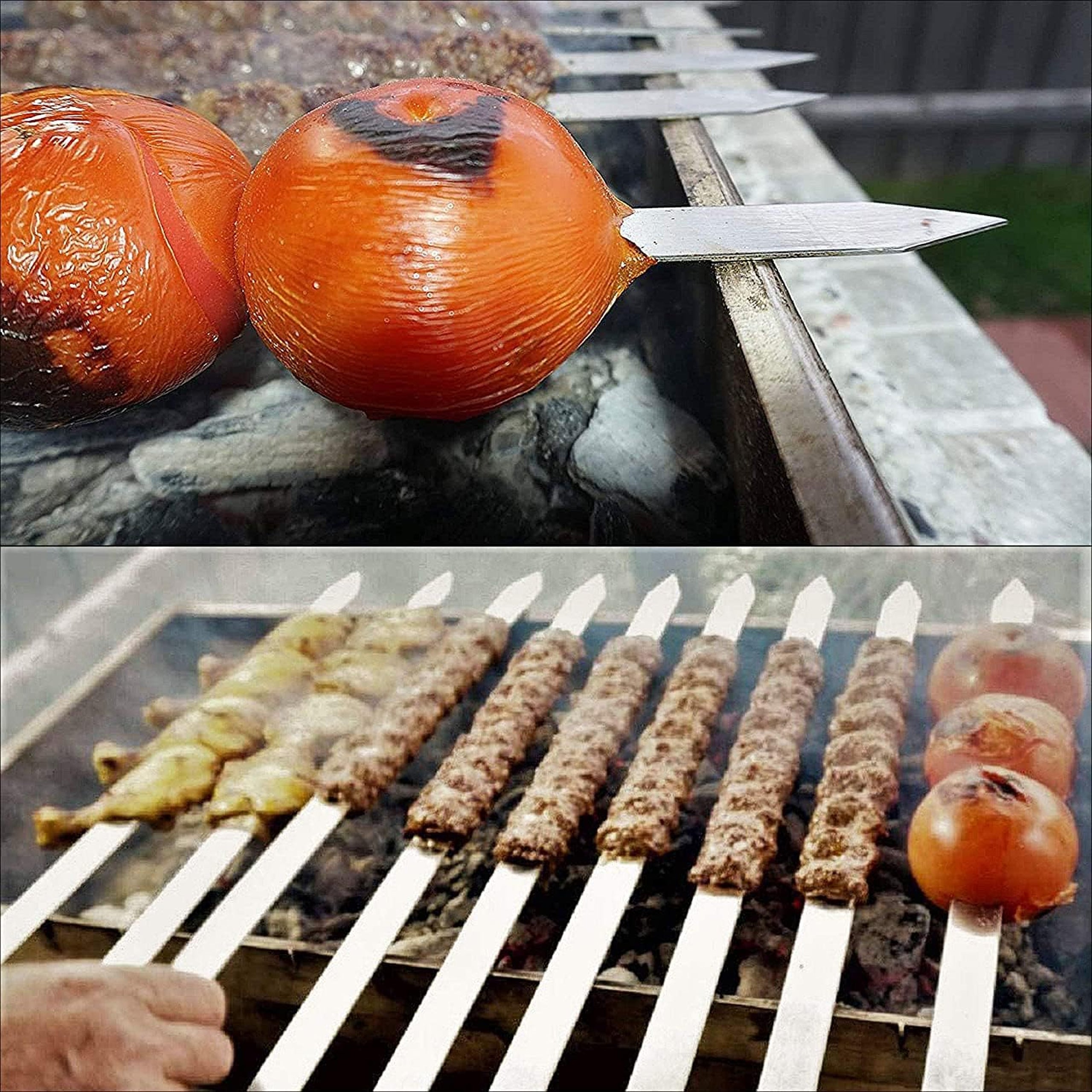 Metal Skewers for Barbecue 4 pcs 50 cm