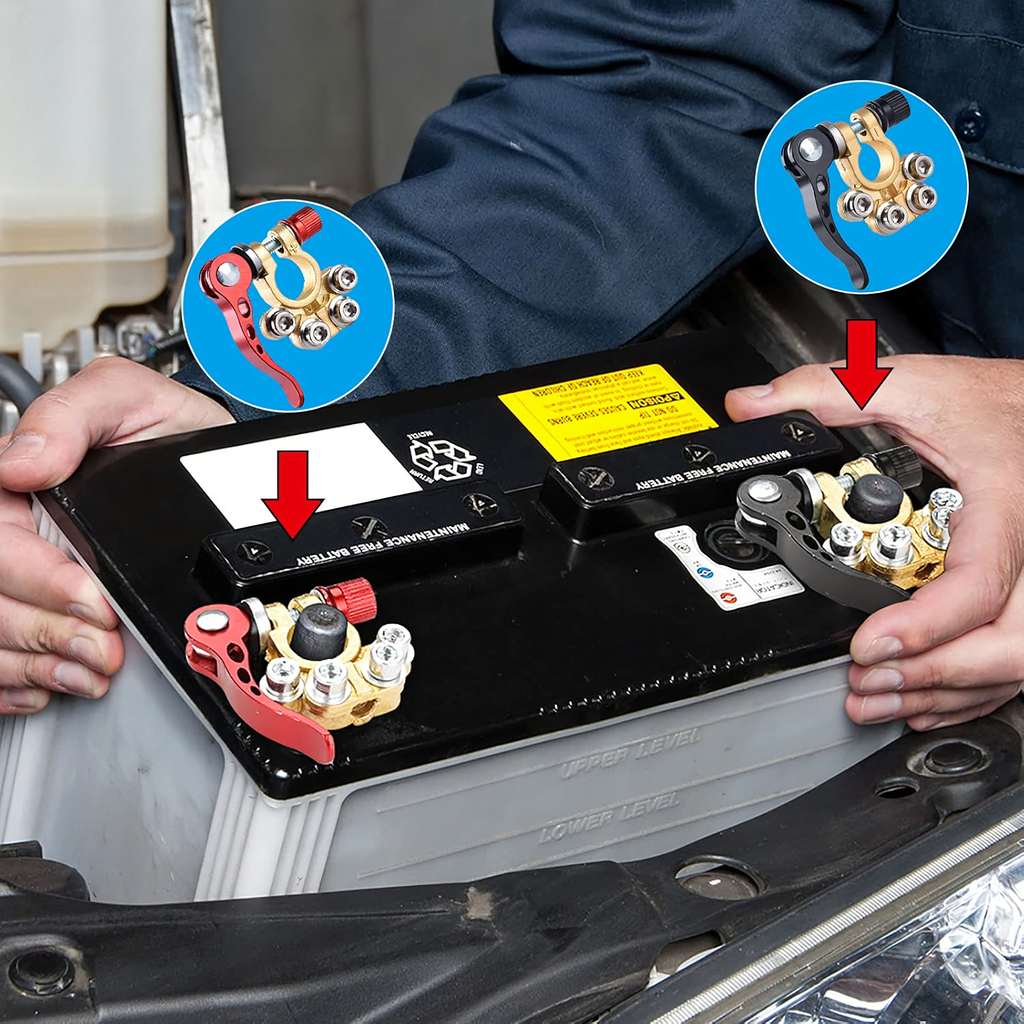 2x klemmiklambrid ühendusklemmid aku klemmid positiivne negatiivne komplekt 6-24V