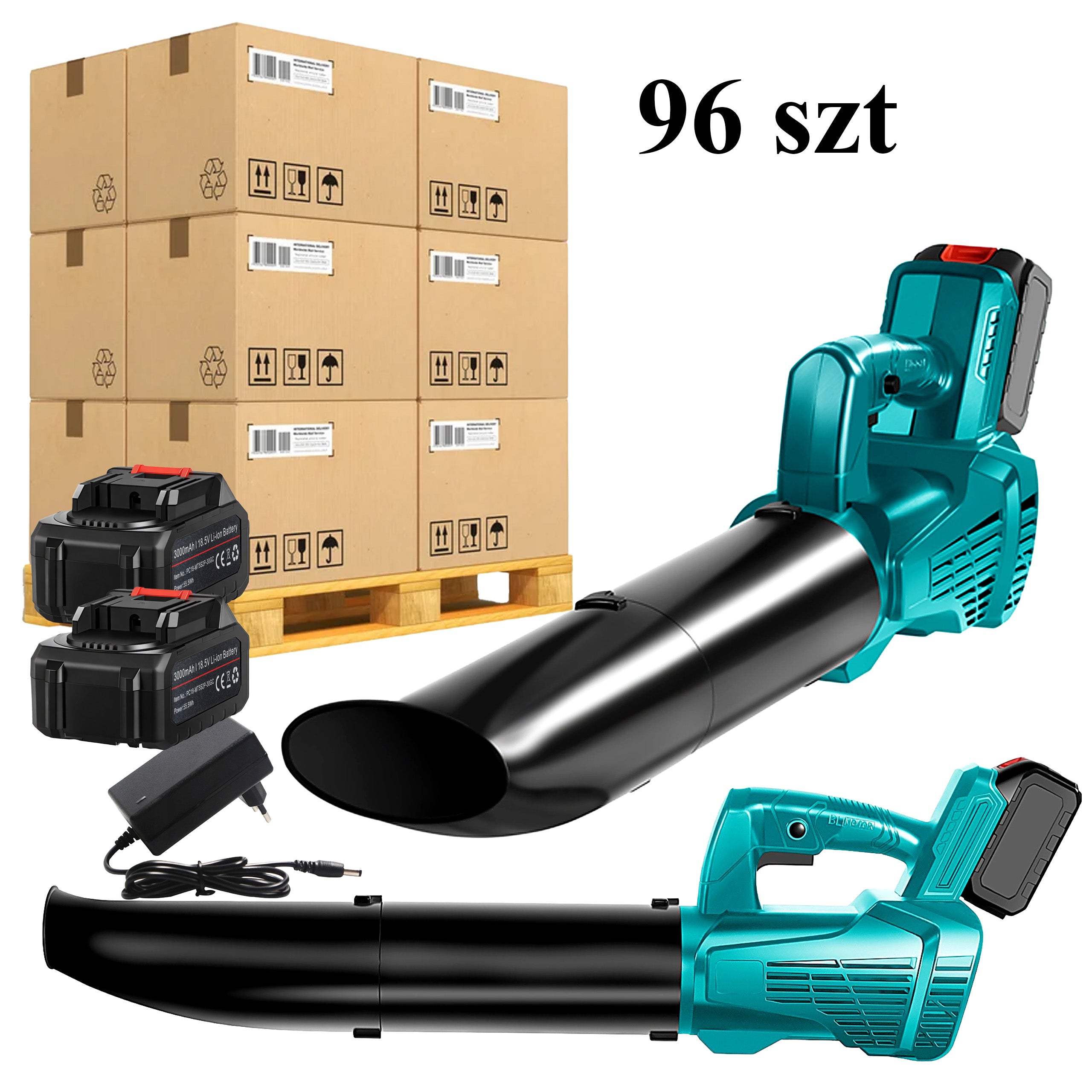Strong 96x Cordless Leaf Blower for Snow Drying Garden 2x Battery