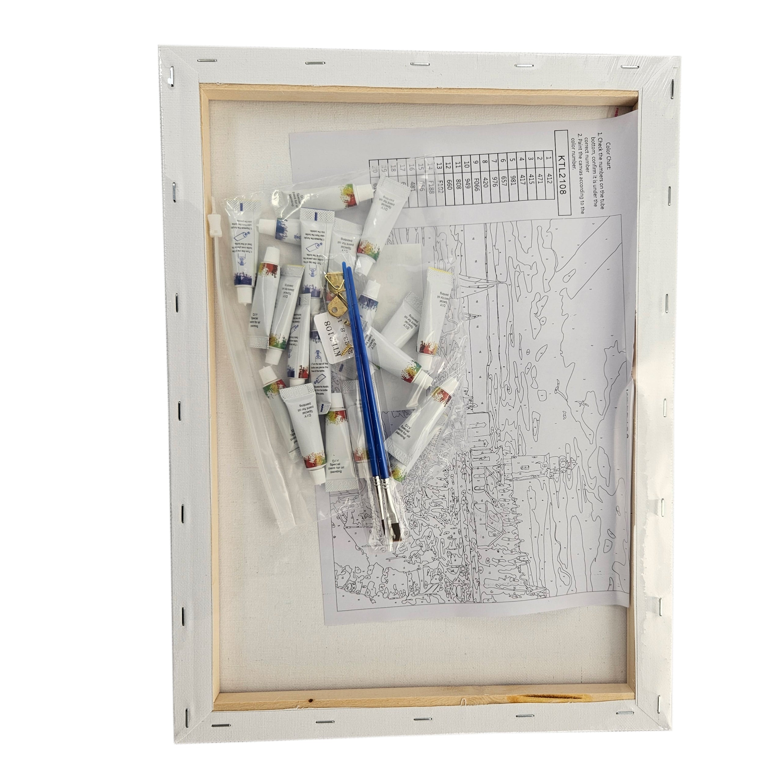 Numbrite järgi värvimise pilt raamiga DIY komplekt pintslid värv lõuend 40x50