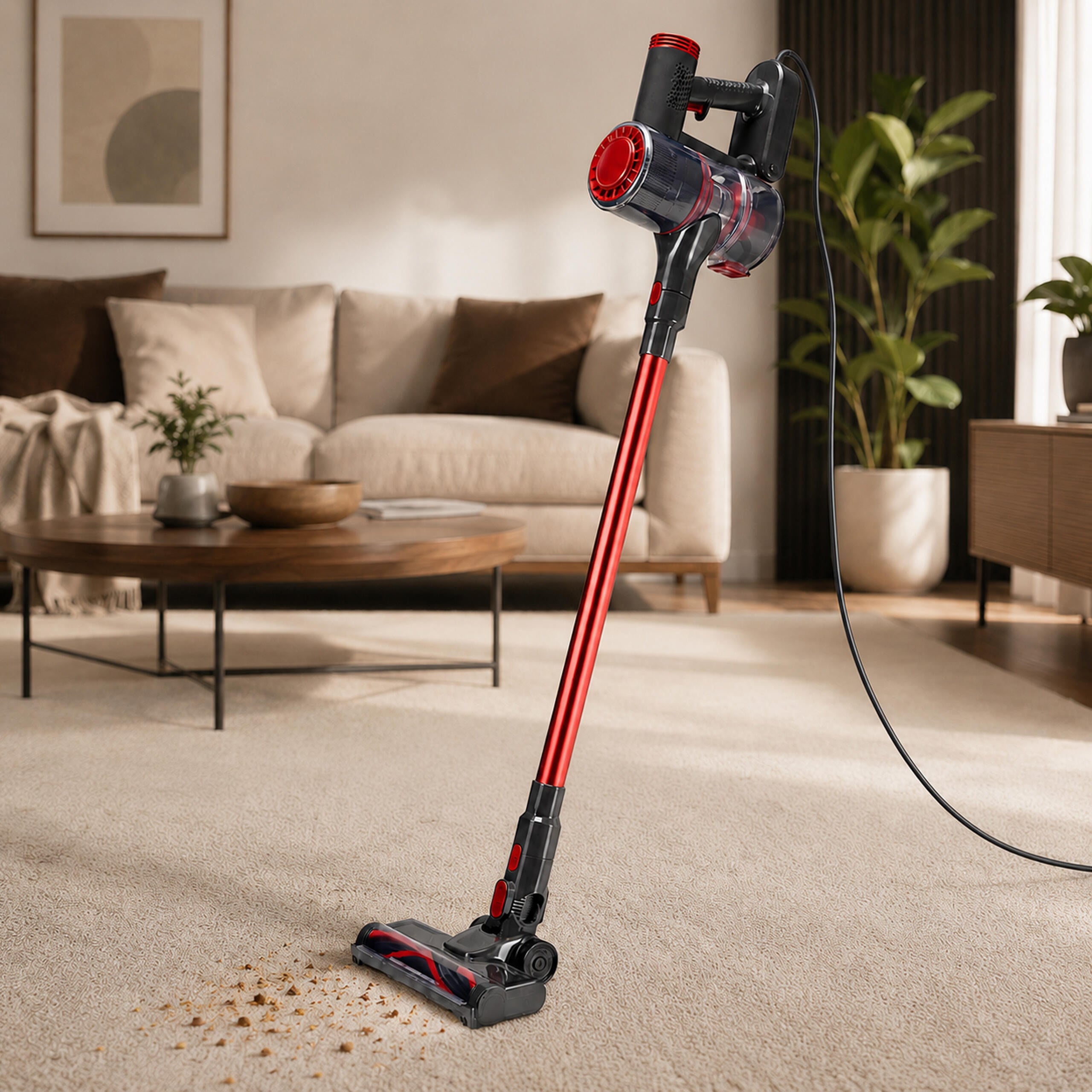 2-in-1 Cordless Handheld and Upright Vacuum Cleaner 400W with LED Light