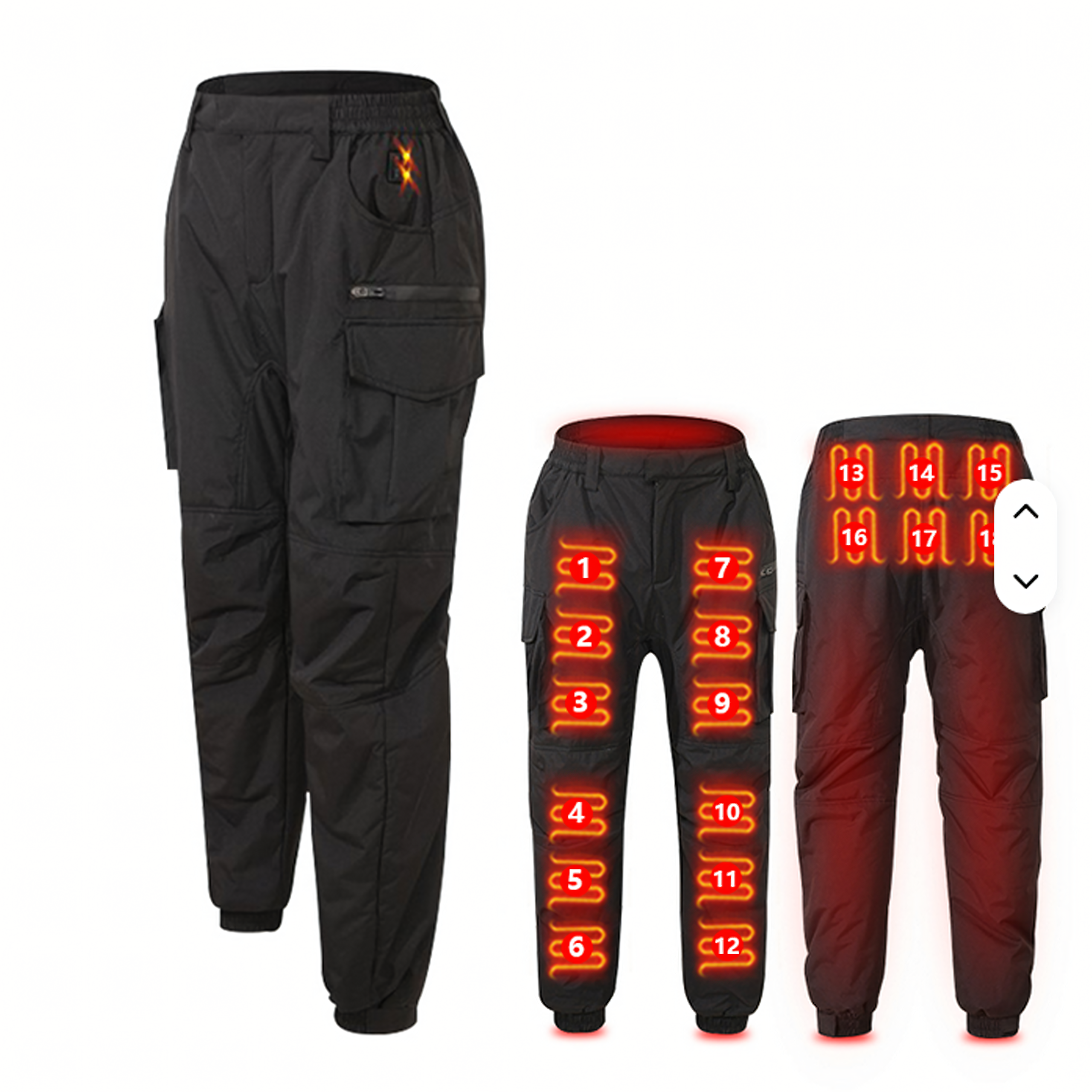 Soojuslikud püksid USB-soojendusega veekindlad cargo-püksid akupangaga talveks