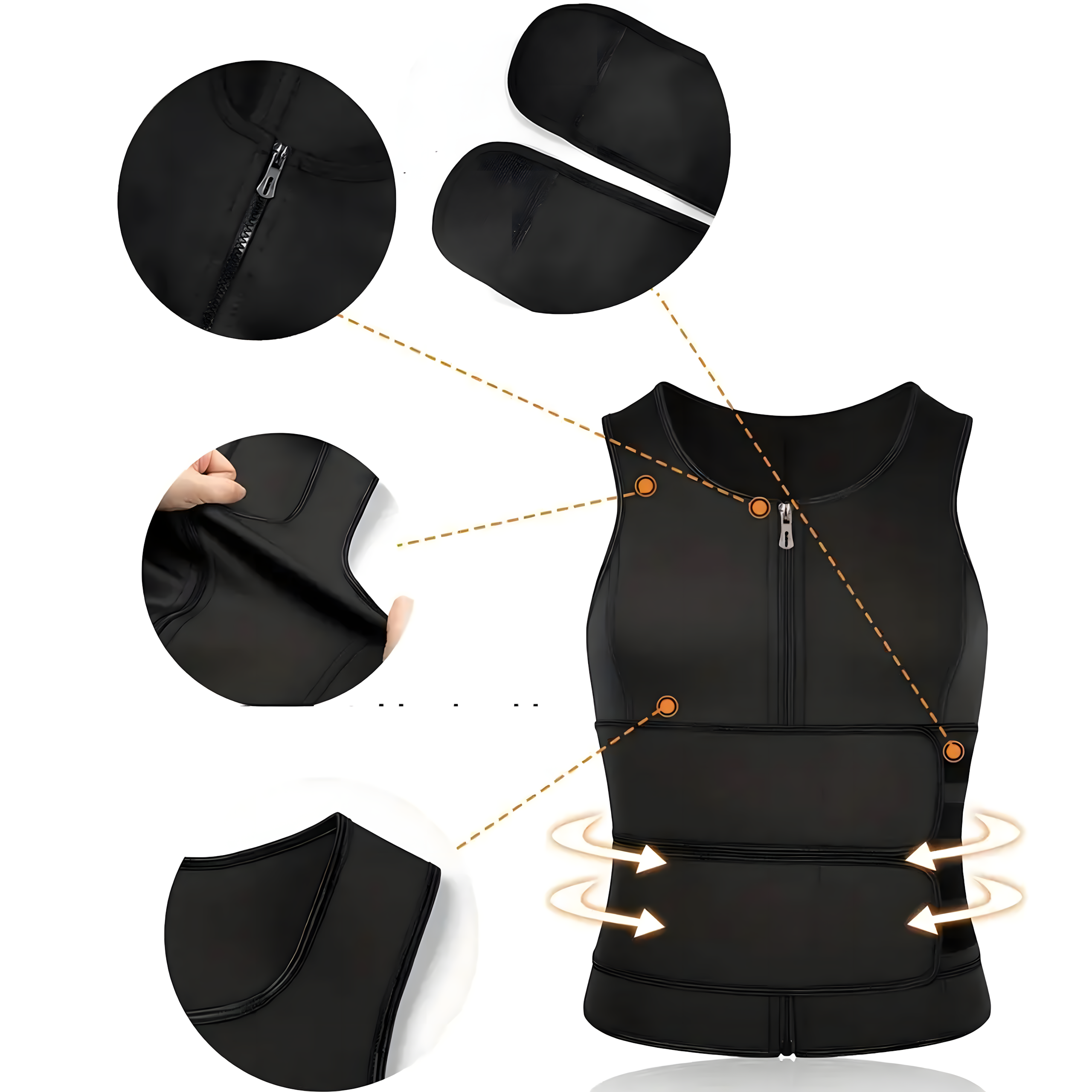 Meeste neopreenist fitness-vest XL saunatreeningu spordisalendav