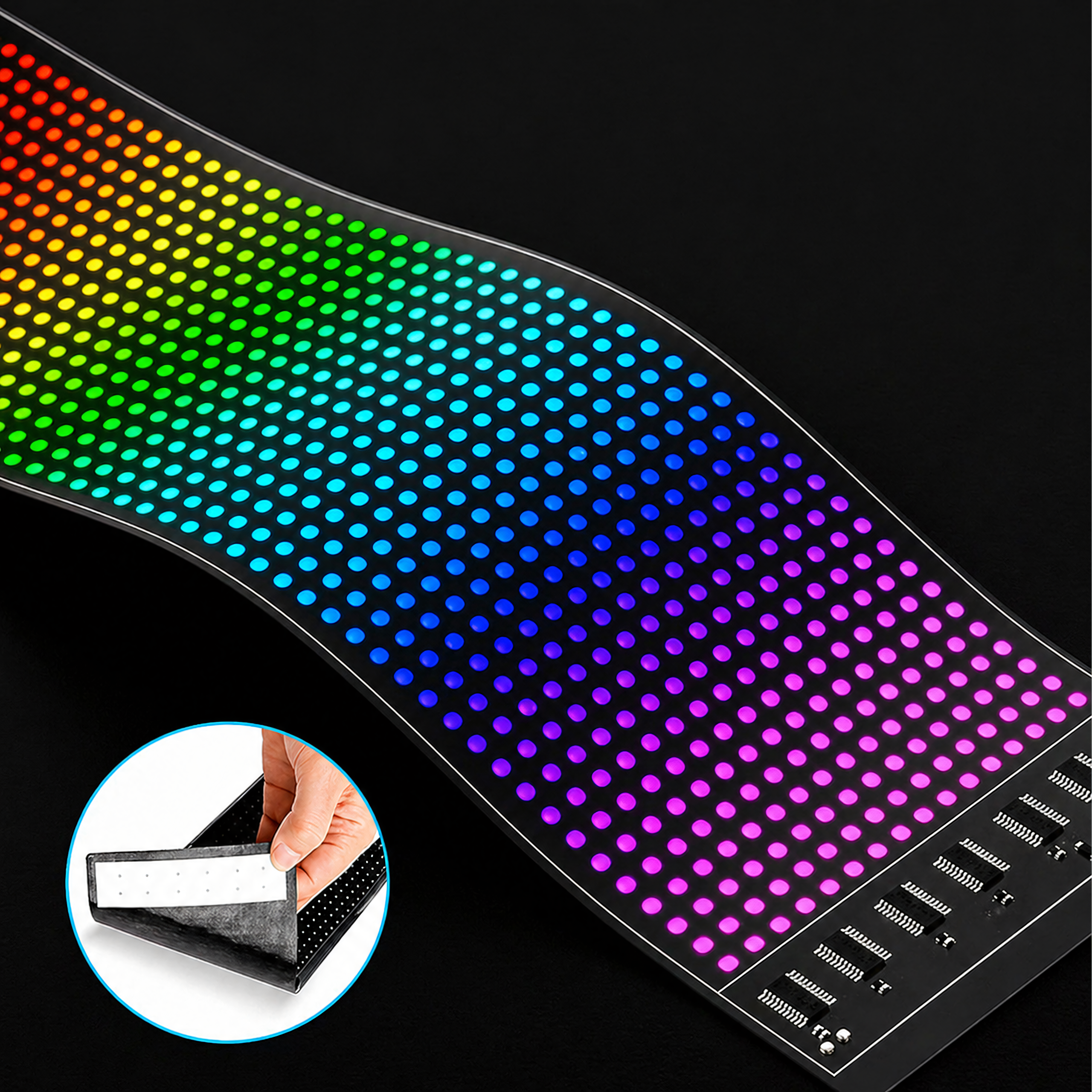 Car LED Display Panel Light Devil Eyes IP65 19x89cm