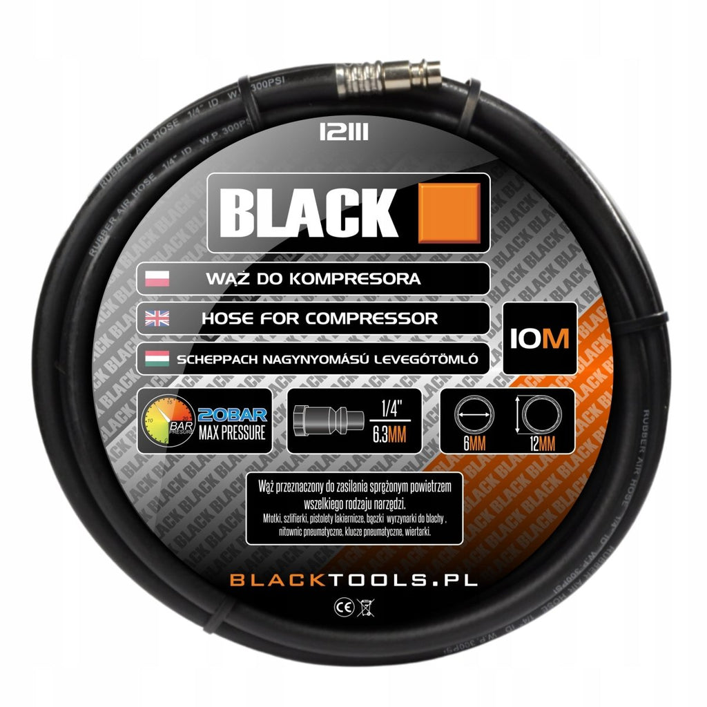 15 m pneumaatiline voolik 6x12 mm 20 bar kiirliitikutega