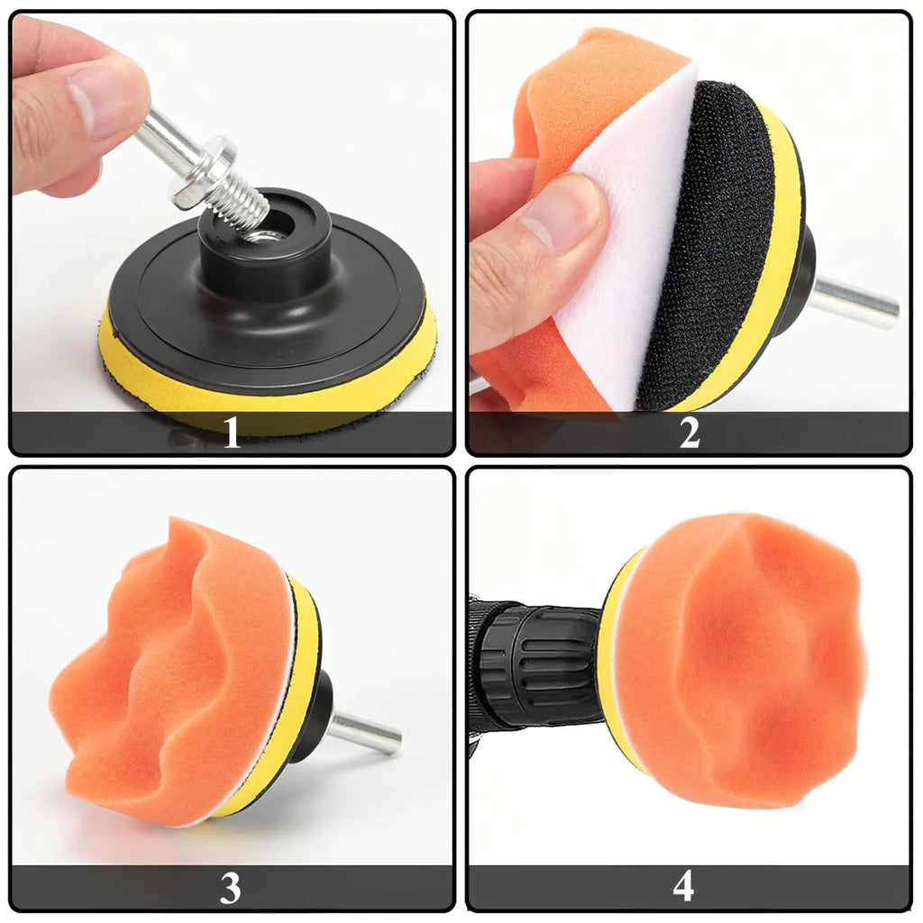 11-osaline 80mm poleerimispadjakeste ja käsnade komplekt trellile (80 mm)