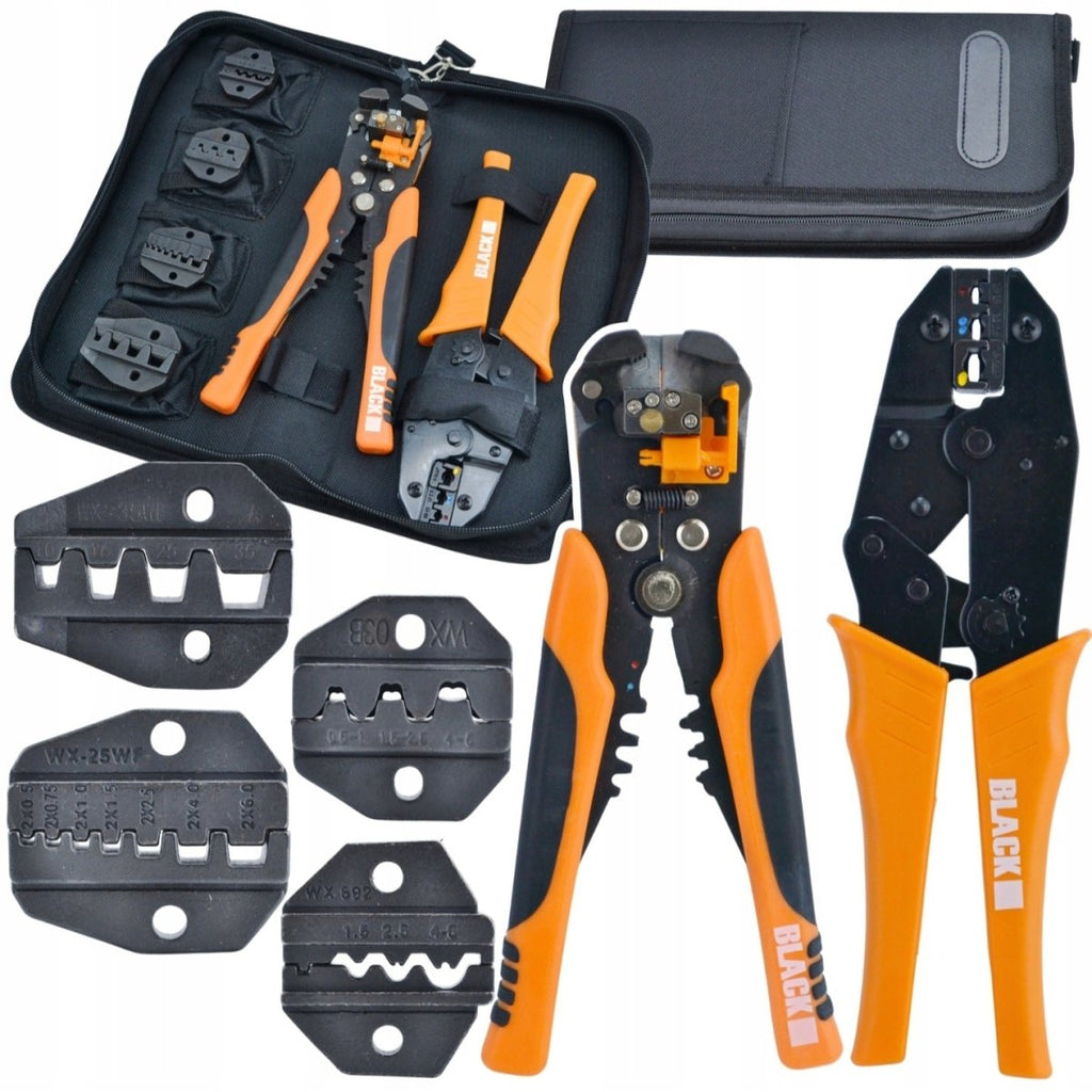 Pressimistööriistade komplekt ühendustele 5 matriitsiga 10-35 mm ja isolatsiooni eemaldaja 0,2-6 mm