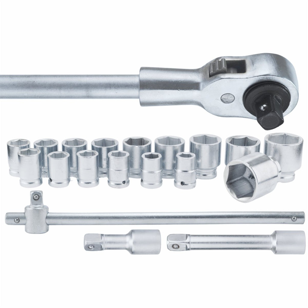 Professional 21-Piece 3/4" Socket Wrench Set 19-50mm CRV Steel