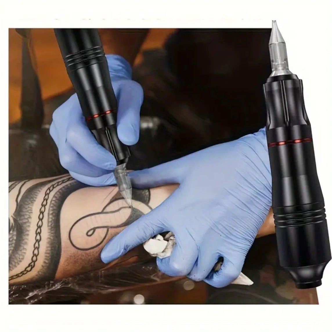 Professionaalne pöörlev tätoveerimiskomplekt toiteplokiga 220V-240V