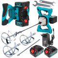 RANGERS RS-1203 Cordless 48V Mixer with 2×5.0Ah Batteries and 2 Steel Mixing Blades (VA12))
