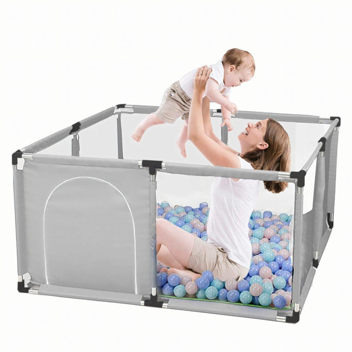 Children's Playpen with Foldable Ball Pit 126x126cm