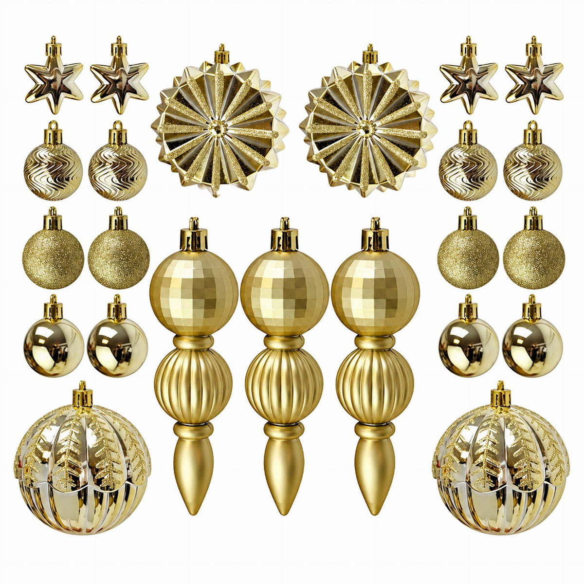 Shatterproof Decorative Christmas Baubles Set 52 pcs