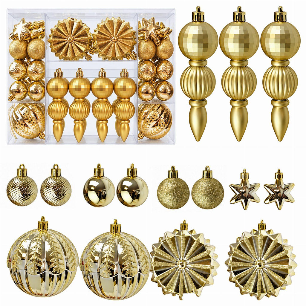 Shatterproof Decorative Christmas Baubles Set 52 pcs