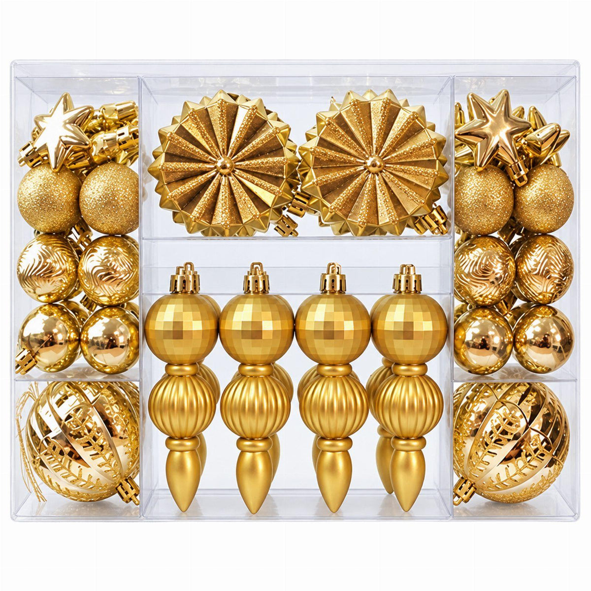 Shatterproof Decorative Christmas Baubles Set 52 pcs
