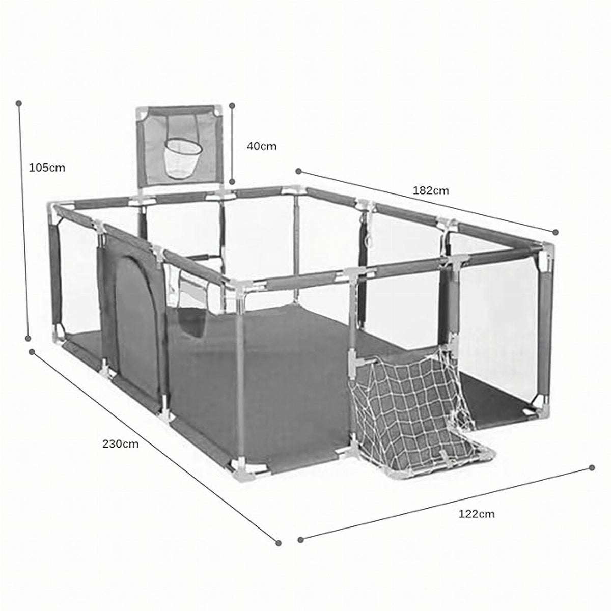 Laste mänguaedik kuiva pallimerega 230 × 120 cm RC-K-2646-15928