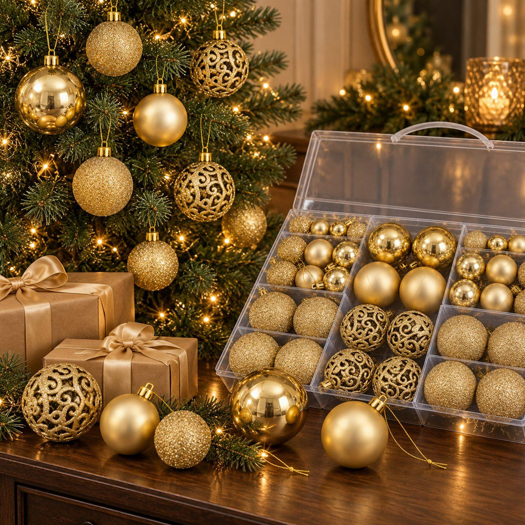 Shatterproof Decorative Christmas Baubles Set 100 pcs
