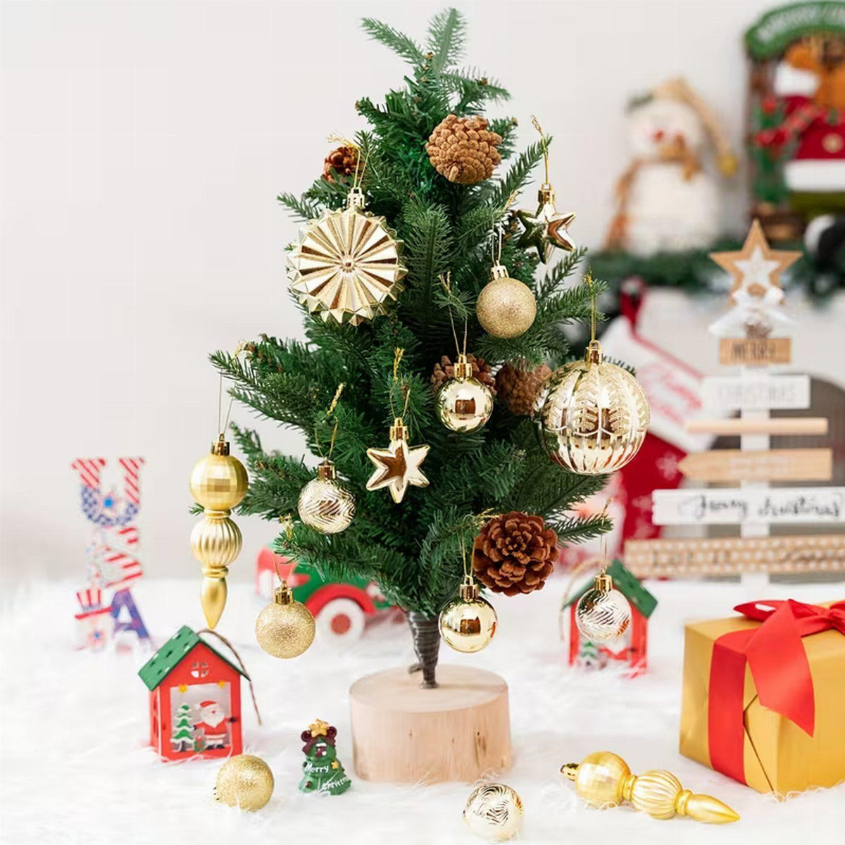 Shatterproof Decorative Christmas Baubles Set 52 pcs