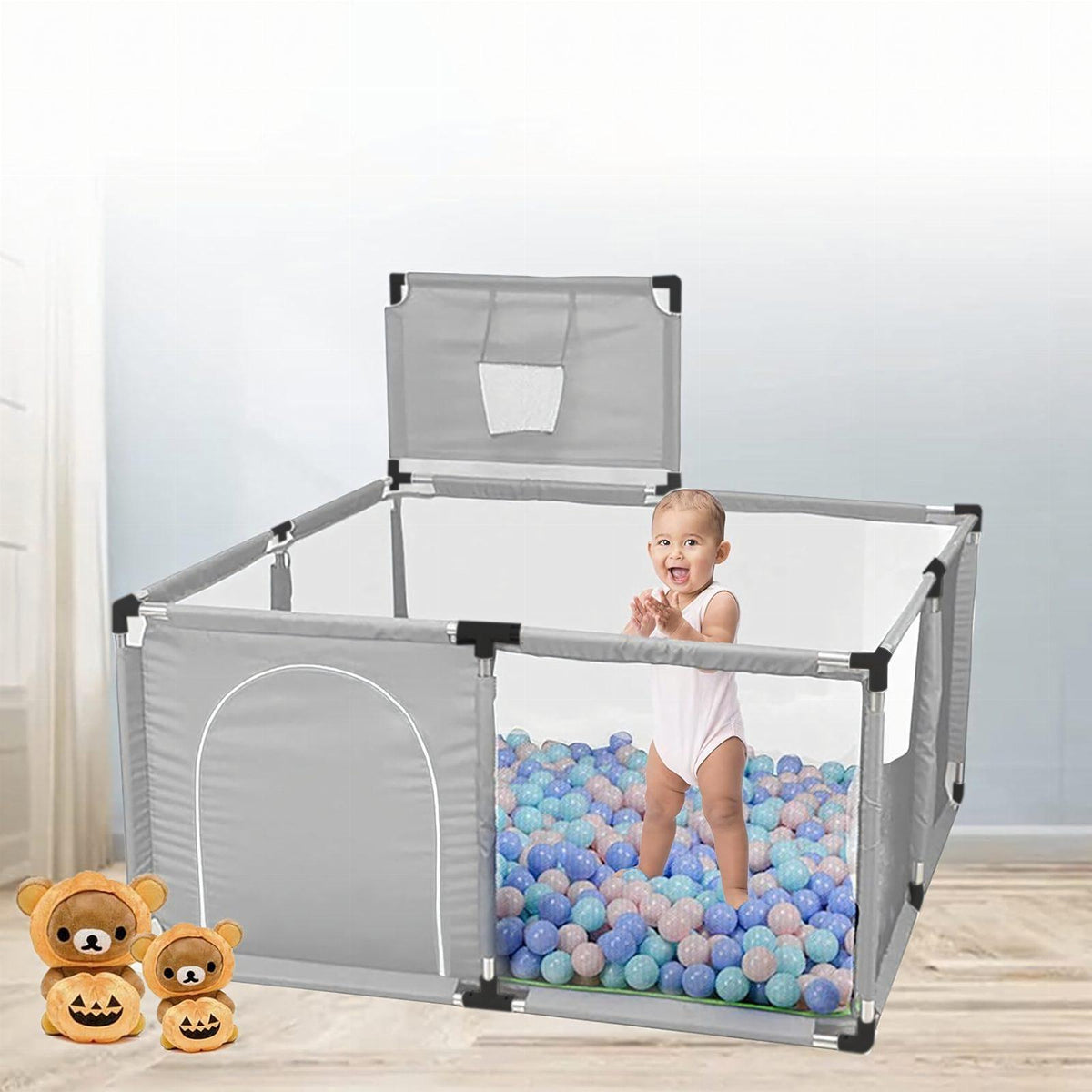 Laste mänguaedik pallimere alaga 126 × 126 cm RC-K-2647-15929