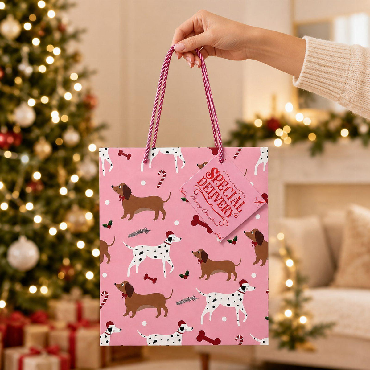 Christmas Gift Bag for Santa Presents under the Christmas Tree