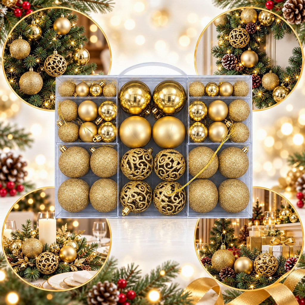 Shatterproof Decorative Christmas Baubles Set 100 pcs