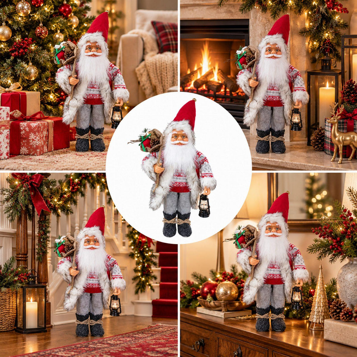 Premium Scandinavian Santa Claus Christmas Figurine 60 cm
