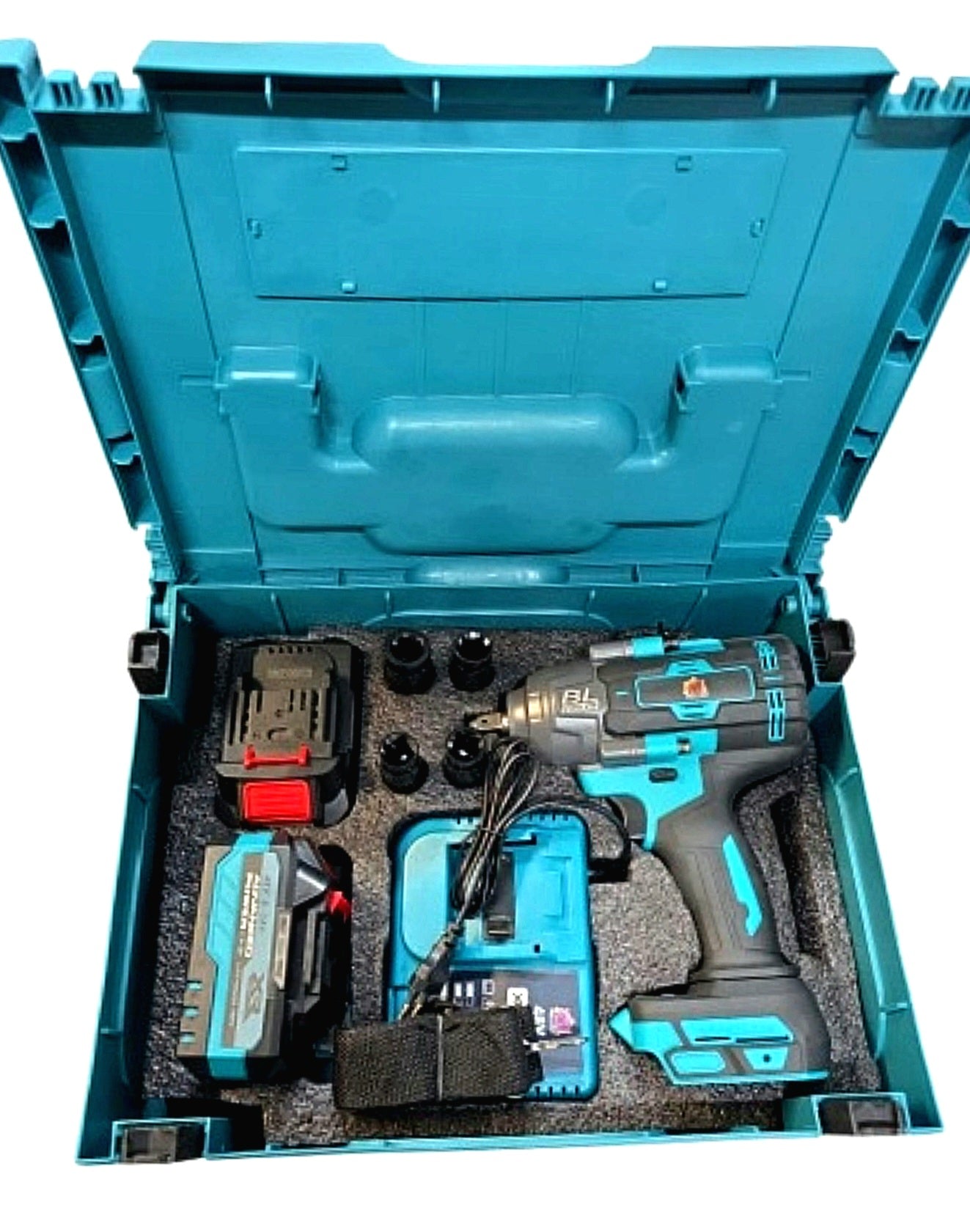 Bull-Tech BT-5601 juhtmeta harjadeta löökmutrikeeraja 1500Nm – 2× 6.0Ah akud, 1/2" ajam, Makita akuga ühilduv