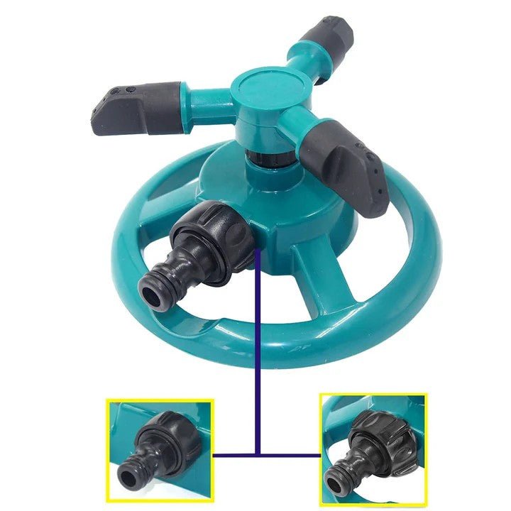 Green Rotating Ring Sprinkler with Flat Base 360°