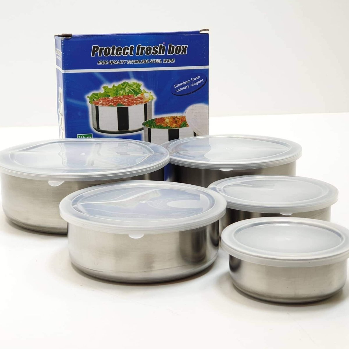 Stainless Steel Storage Containers Set of 5 Sizes (10-18 cm)