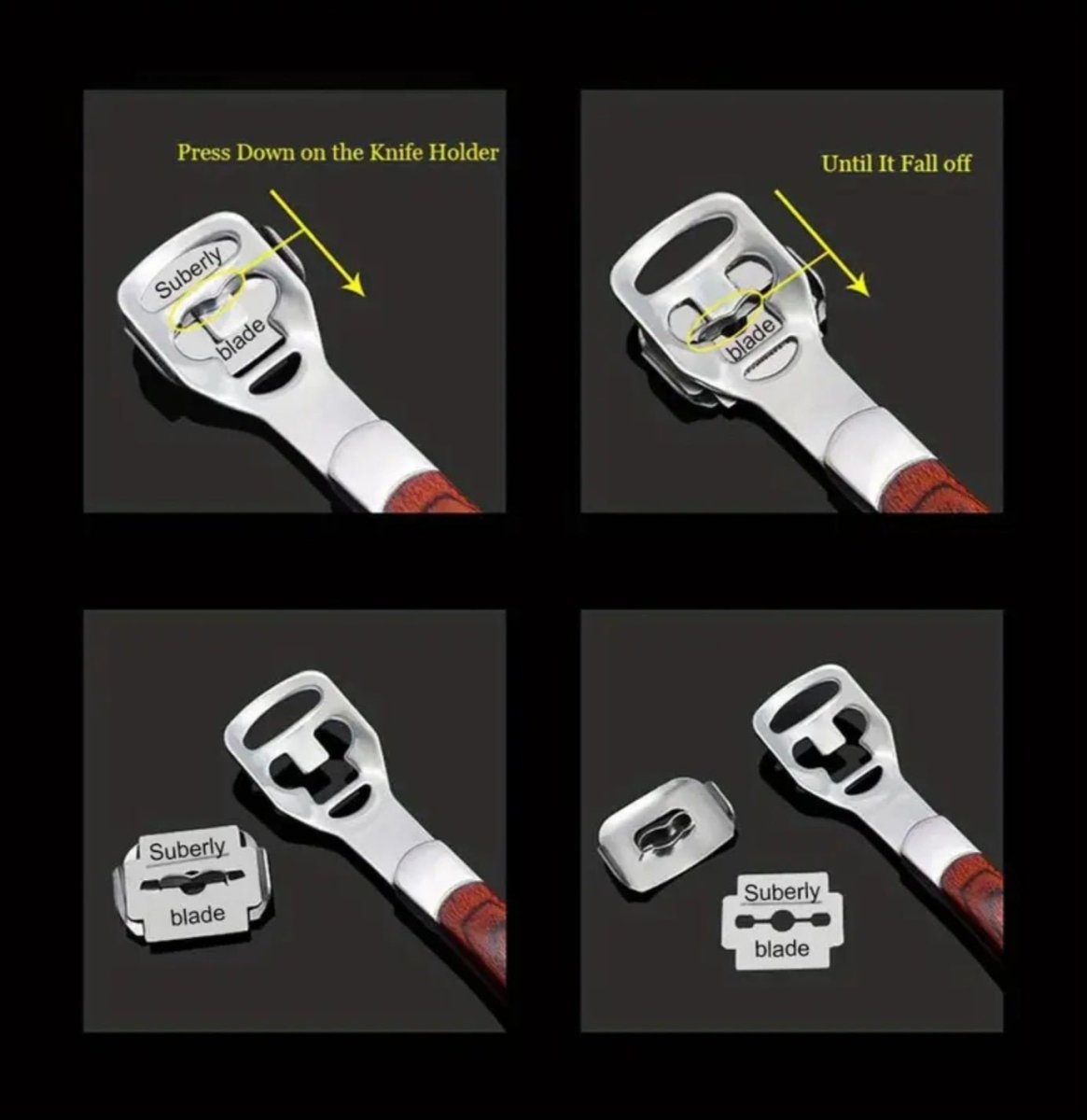 Roostevabast terasest paksu nahapaksendi eemaldaja koos 10 varutera (10 tk)