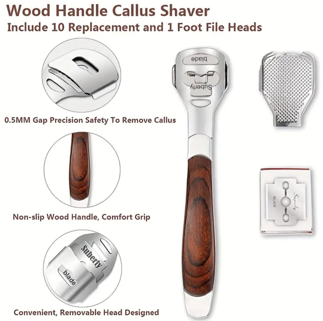 Roostevabast terasest paksu nahapaksendi eemaldaja koos 10 varutera (10 tk)