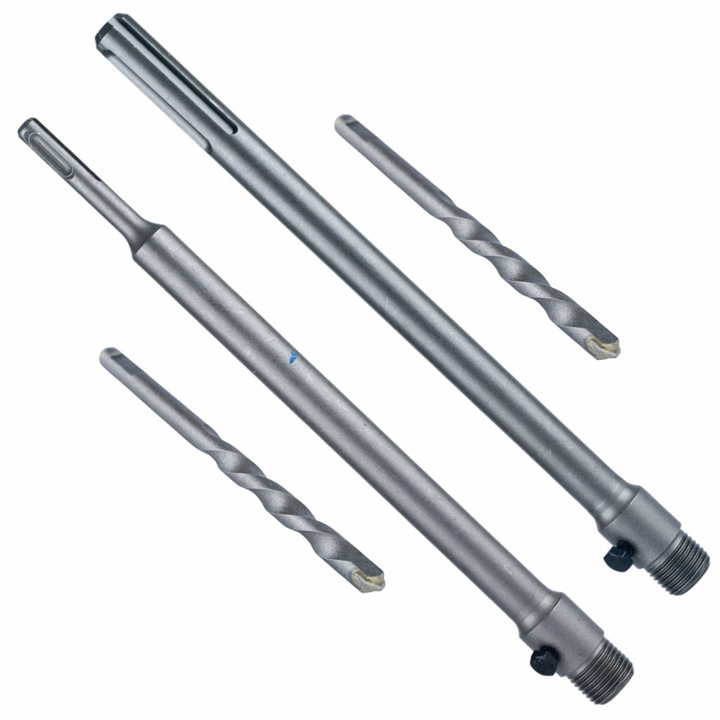 SDS Plus and SDS Max Concrete Core Drill Bit Set, 9 Pieces