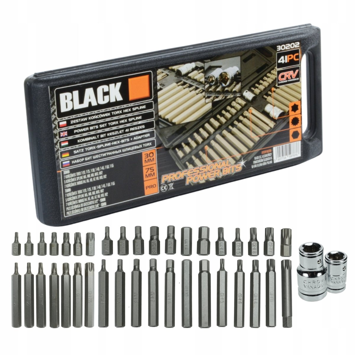 40-Piece Star, Hex & Torx Bit Set with Case