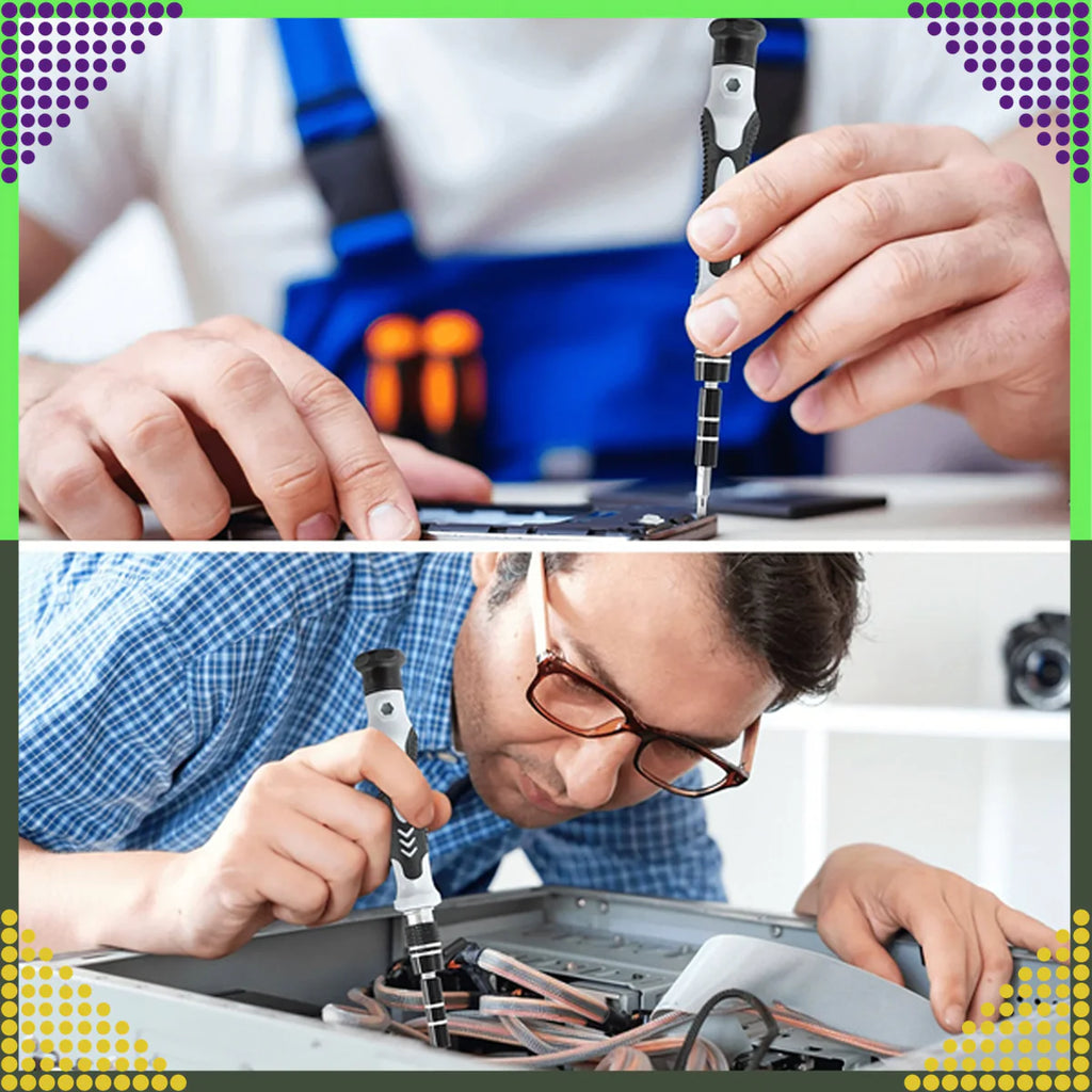 115-osaline täppiskruvikeerajate komplekt Torx-, PH-, PZ-, kuuskantotsikute ja tarvikutega