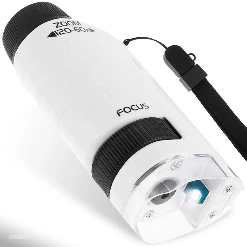 Taskumikroskoop 60×–120× LED-valgusega