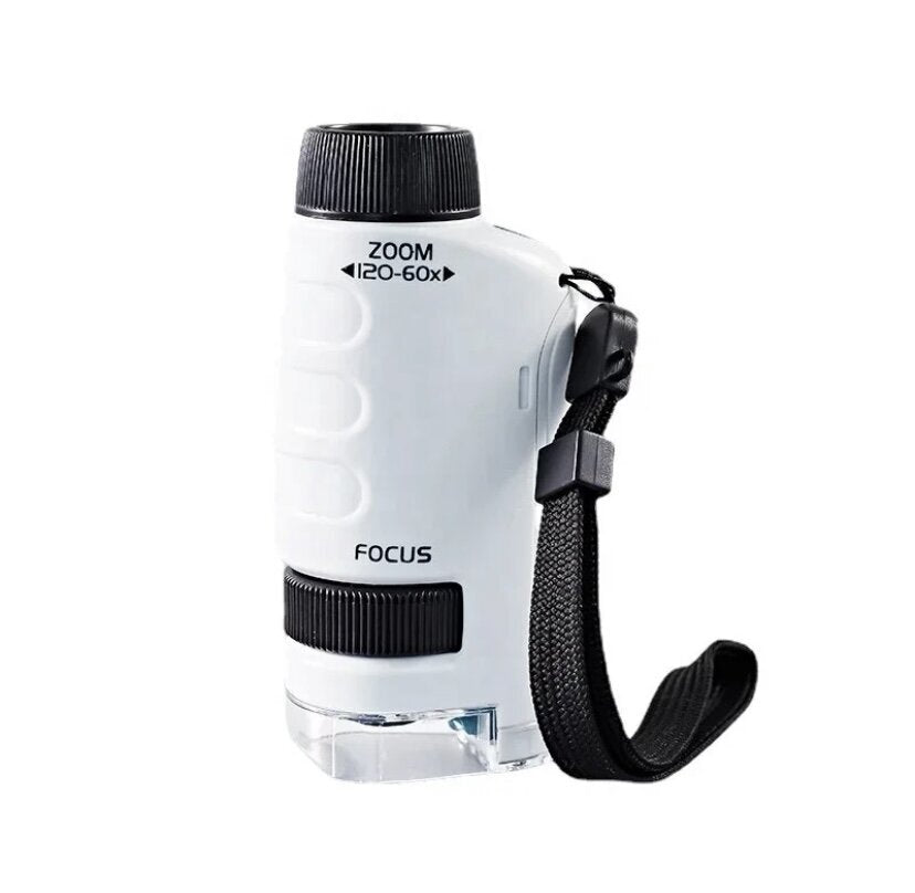 Taskumikroskoop 60×–120× LED-valgusega