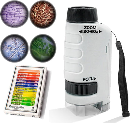 Taskumikroskoop 60×–120× LED - valgustusega - Ostuklikk