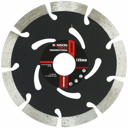 Teemantketas 125 mm nurklihvijale (22,2 mm) – BENSON by BLACK, laserkeevitatud, kuivlõikus, EN13236 - Ostuklikk