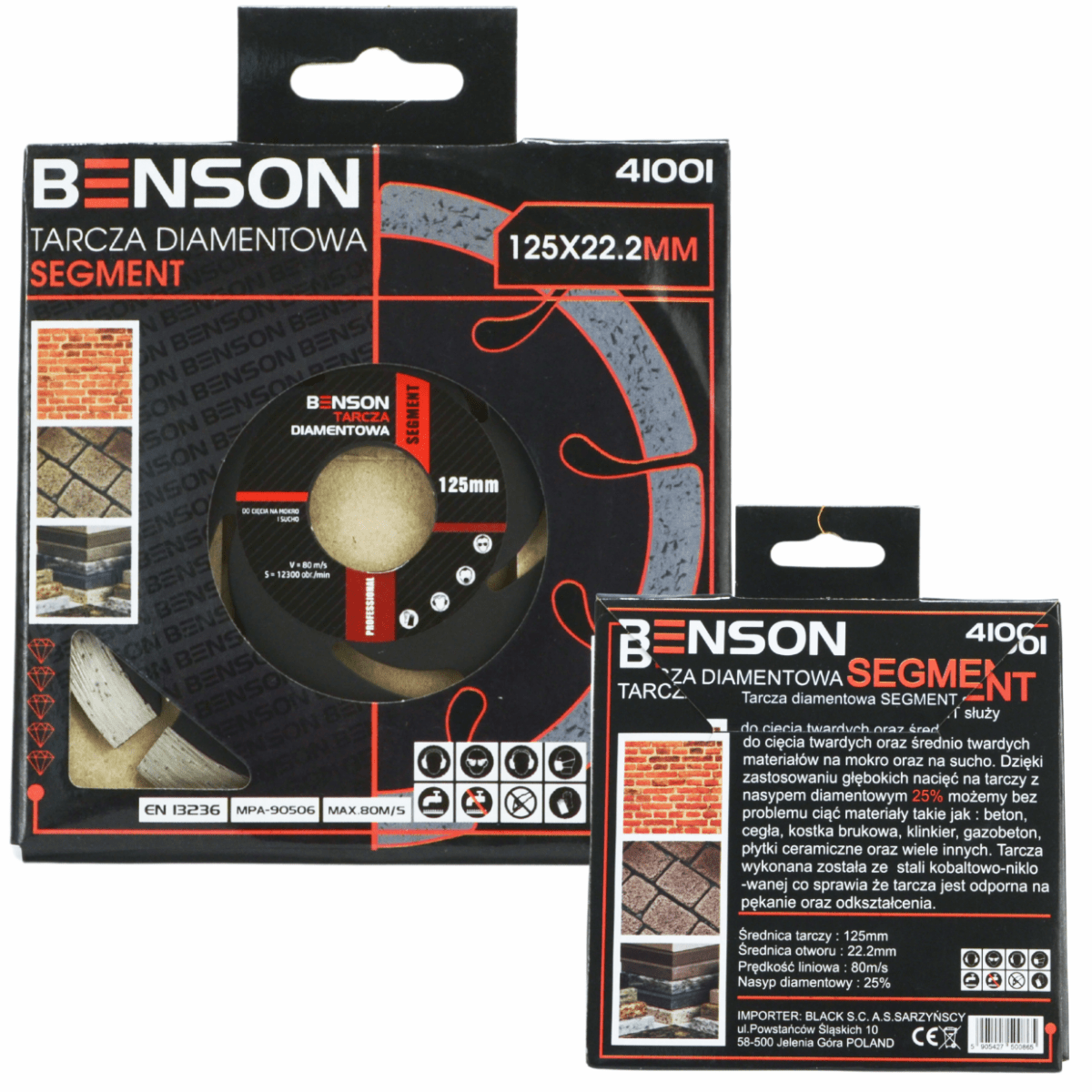 BENSON by BLACK 125 mm teemantlõikeketas nurklihvijale (2 mm)