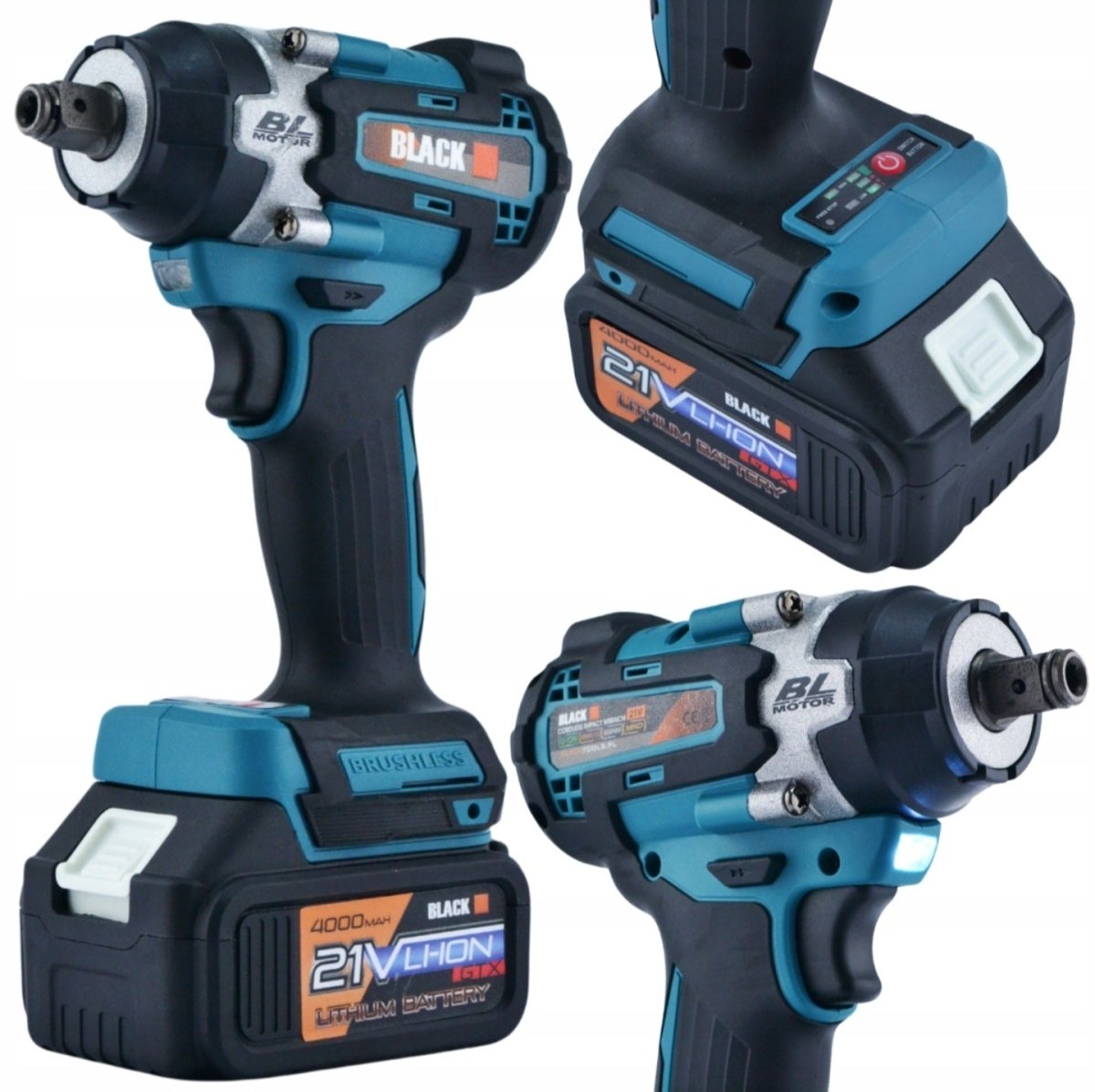 Black 21V juhtmeta 5in1 tööriistakomplekt 4 akuga ja tarvikutega