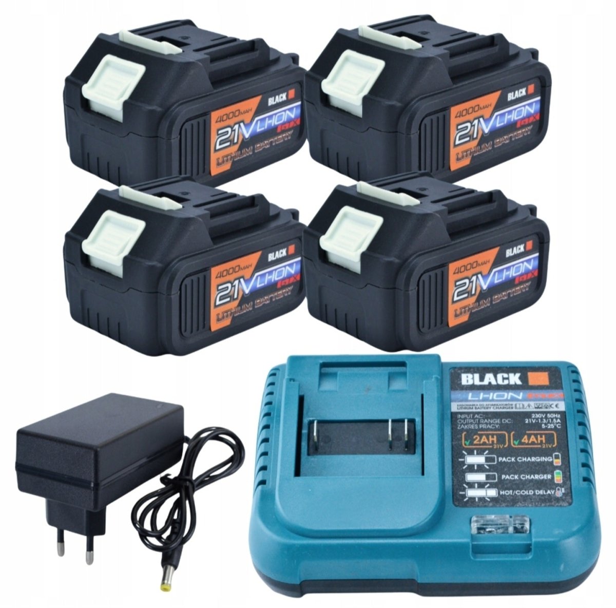 Black 21V juhtmeta 5in1 tööriistakomplekt 4 akuga ja tarvikutega