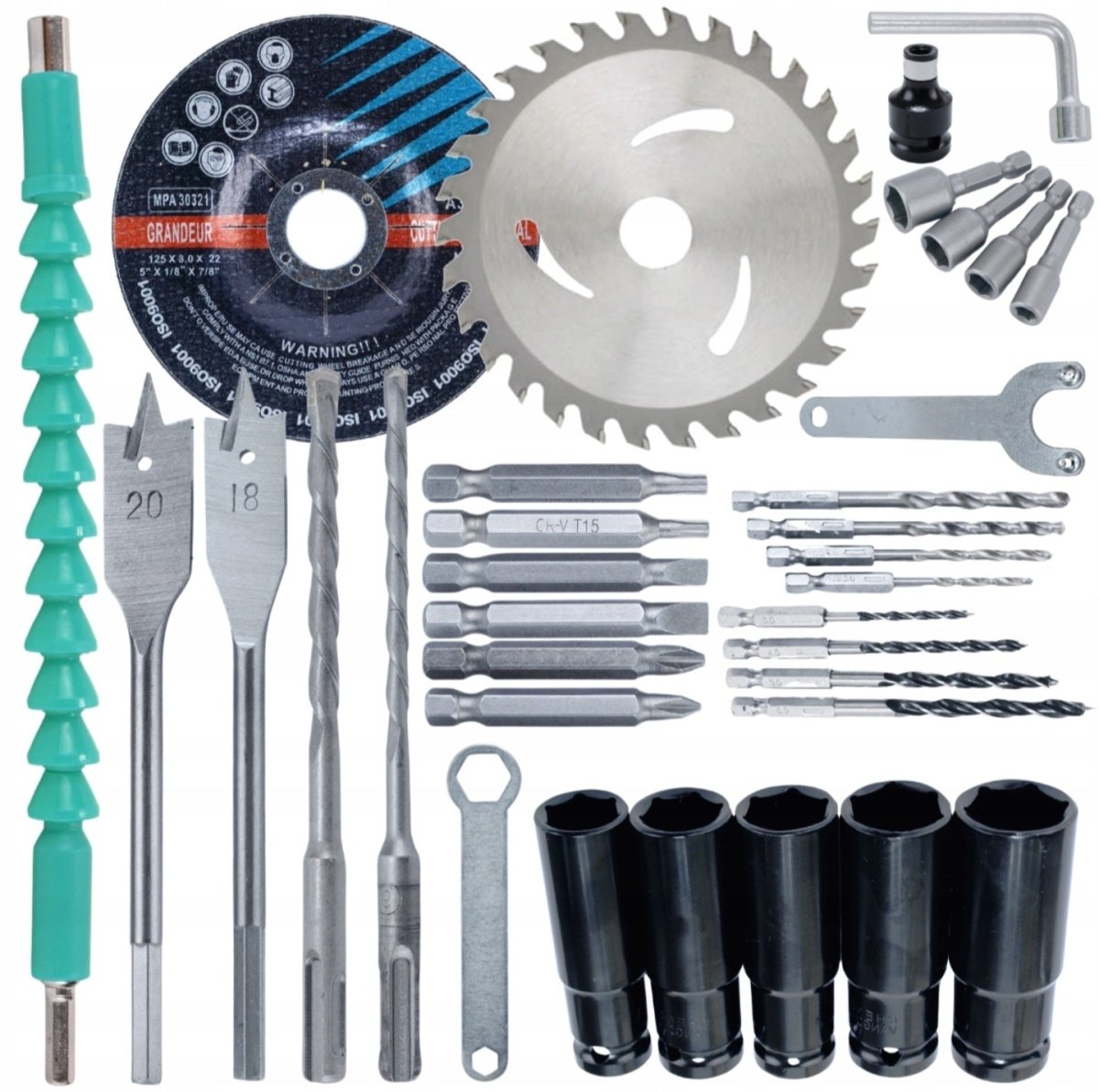 Black 21V juhtmeta 5in1 tööriistakomplekt 4 akuga ja tarvikutega