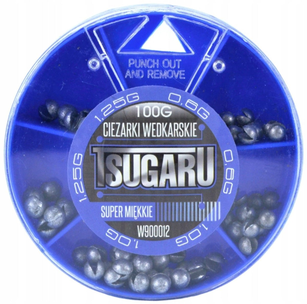 TSUGARU 100g tina raskuste komplekt, 3 suurust, kalastamiseks