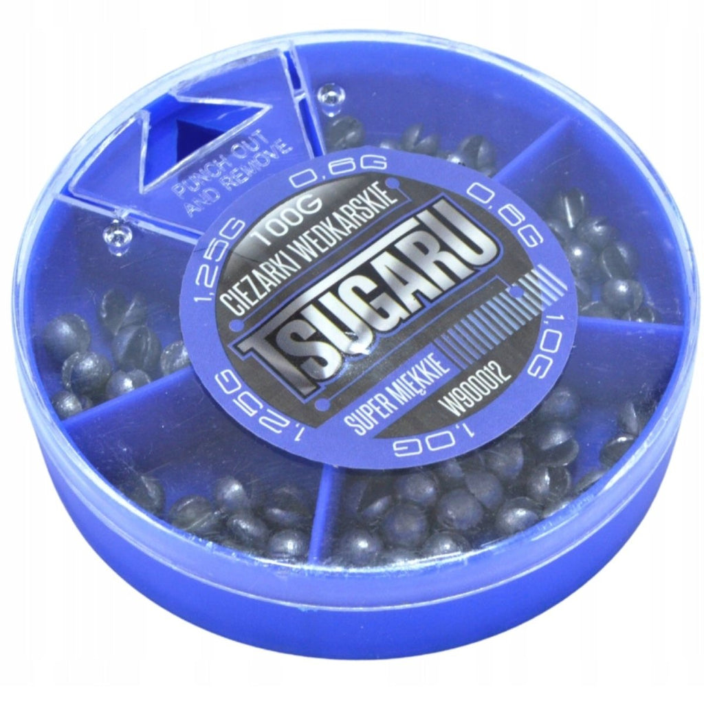 TSUGARU 100g tina raskuste komplekt, 3 suurust, kalastamiseks