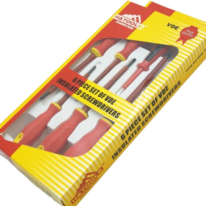 VDE Insulated Screwdriver Set with Tester, 6 pcs