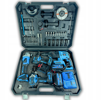 BULL-TECH BT5018XL 48V* 4-in-1 akukomplekt: kruvikeeraja, lööktrell, nühklihvija, mutrikeeraja