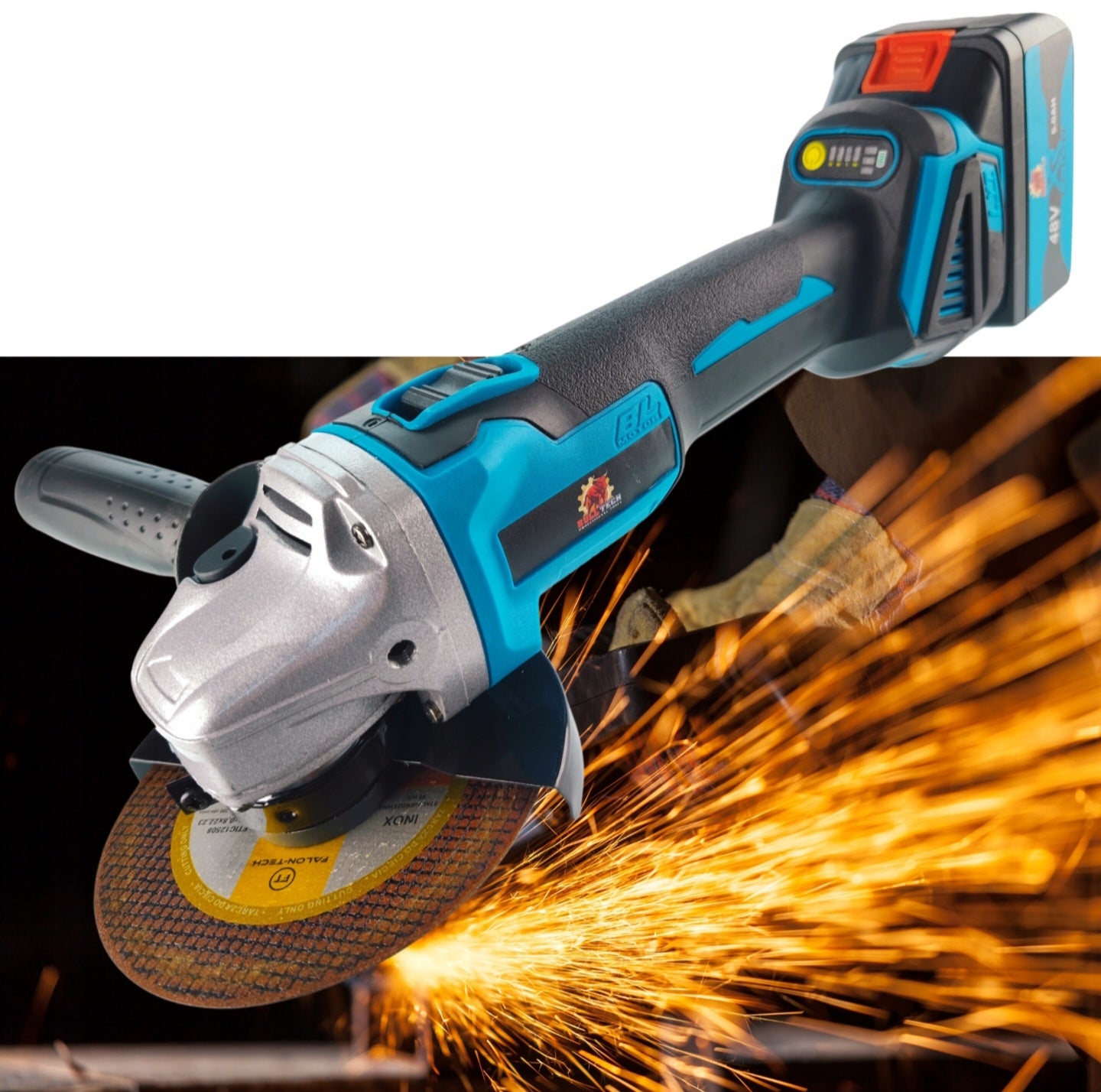BULL-TECH BT5018XL 48V* 4-in-1 akukomplekt: kruvikeeraja, lööktrell, nühklihvija, mutrikeeraja