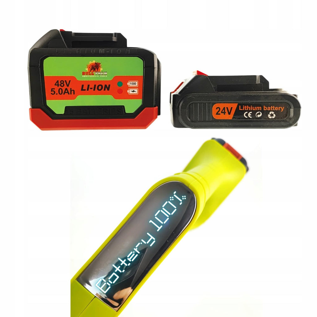 BULLTECH 2025 48V juhtmevaba lumelabidas 2x5 Ah akudega (28 cm)